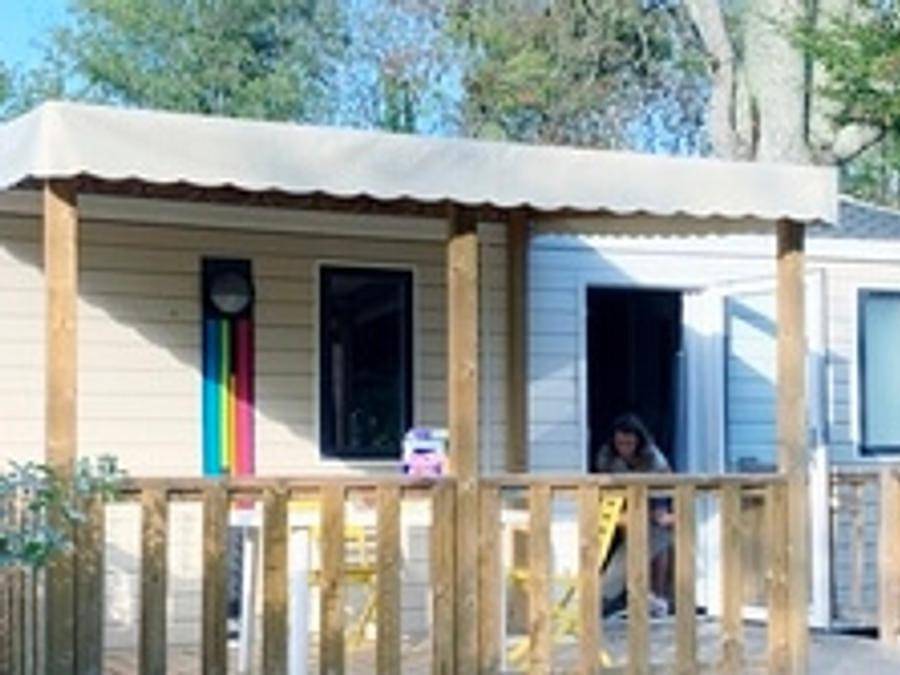 Camping La Cigaline - Mobilheim 4 personen - Pomerol in Montpon-Ménestérol, Périgord Blanc