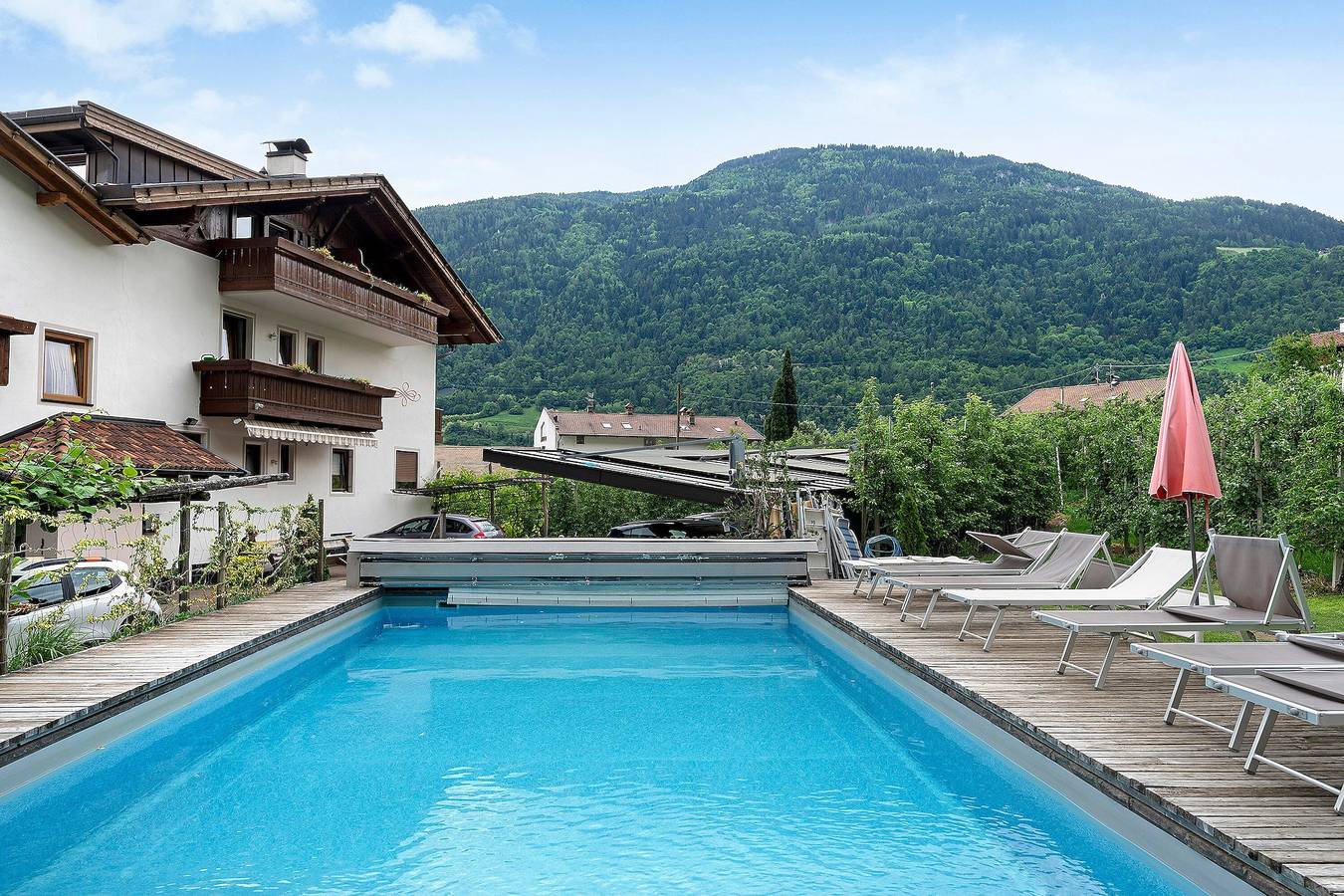 Apartment „Doppelzimmer“ mit Bergblick, Gemeinschaftspool und Wlan in Mitterplars, Algund