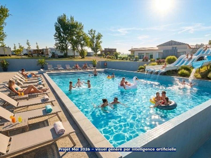 Aux 4 vues - Mobilhome 2 personnes - Mobil Home Aqua 1ch 2pers Terrasse Semi-Couverte Clim Tv in Saint-Papoul, Région de Carcassonne