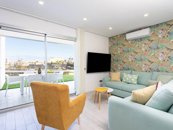 Appartement de vacances pour 7 personnes, avec Vue sur l’océan et Terrasse ainsi que Jardin et Bassin pour enfant