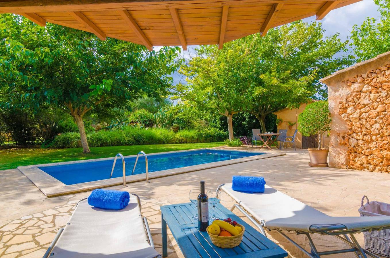 Ses Tendes - Villa mit privatem Pool und schönem Garten. Wlan ist gratis in Algaida, Mallorca Inselmitte