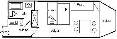 Studio entier, Studio 3/4 pers - Partie Etoile - Plagne Aime 2000 - E09A2 in Aime 2000, Aime-la-Plagne