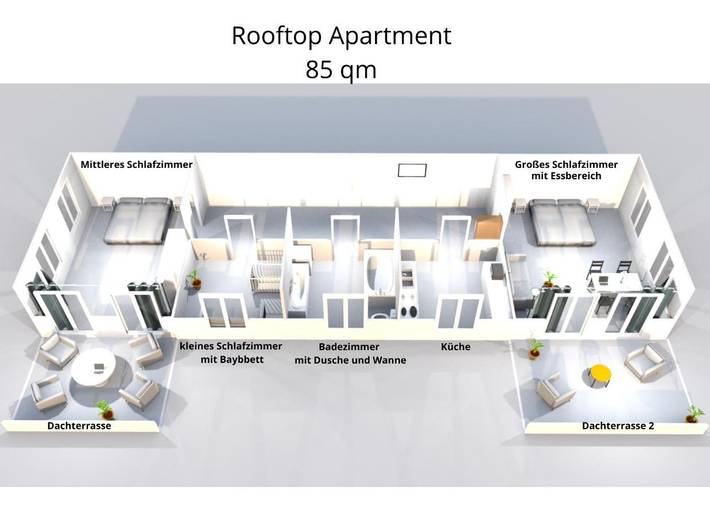 Ferienwohnung für 6 Personen, mit Ausblick und Pool sowie Terrasse in Zoo Leipzig - 4