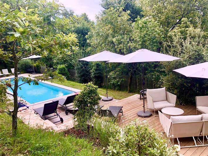 Location de vacances pour 10 personnes, avec vue ainsi que piscine et jardin, animaux acceptés à Cazoulès - 3