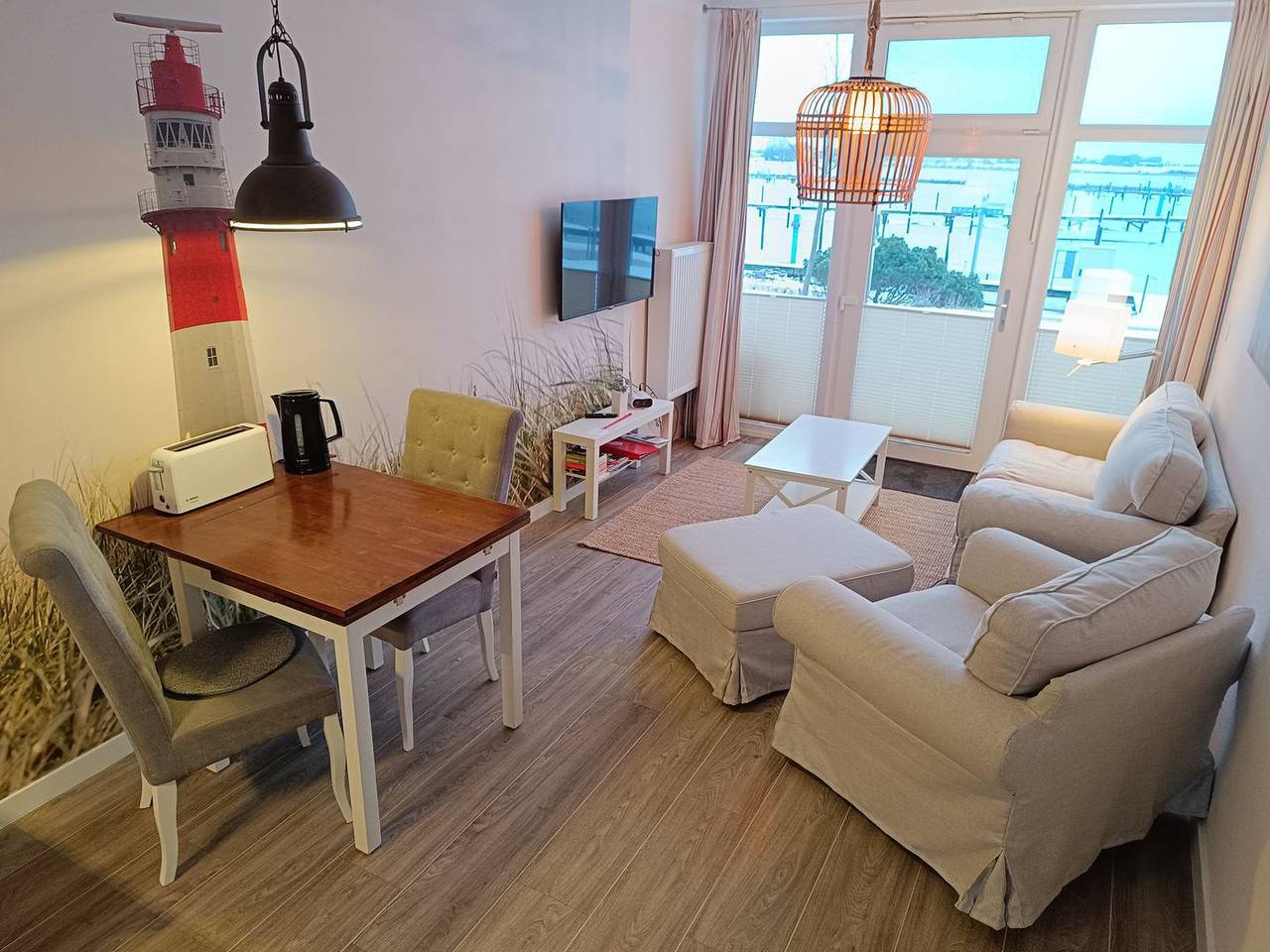 Ganze Wohnung, Unterkunft Am Rundsteg 3, direkt am Yachthafen mit privatem Parkplatz in Ostfehmarn, Fehmarn