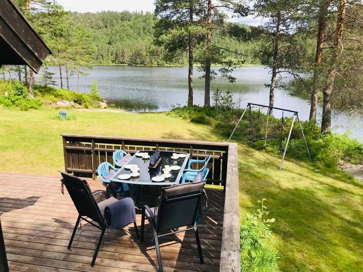 Camping für 5 Personen, mit Garten und Ausblick sowie Seeblick in Süd-Norwegen - 4