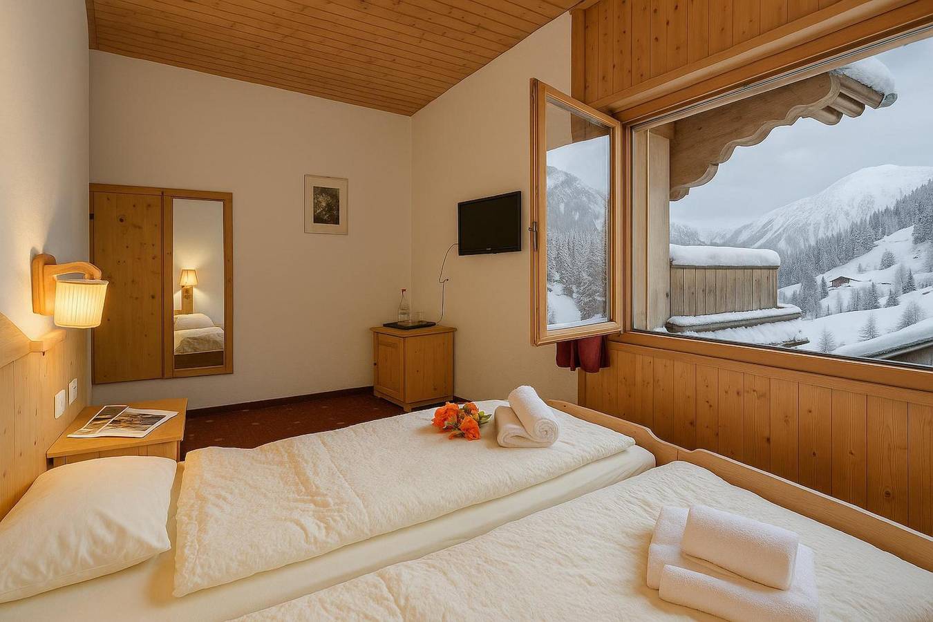 Hotel Relais Alpin Twin Room Ski In-Out 6 in Les Mosses, Ormont-Dessous