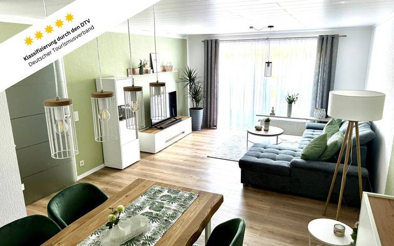 Ferienwohnung für 4 Personen, mit Garten und Ausblick