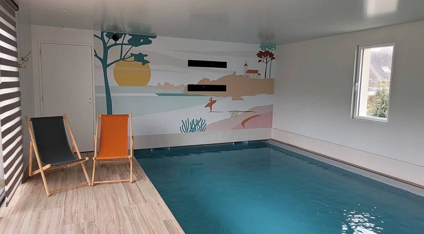 Gîte pour 12 personnes, avec piscine ainsi que terrasse et jardin, animaux acceptés à Plounéour-Trez - 2