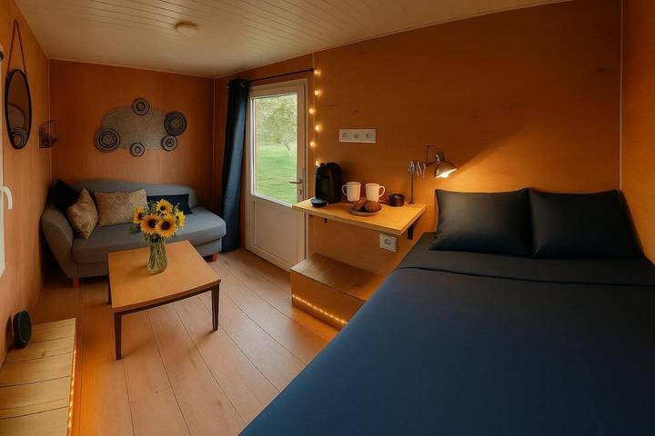 Tente pour 2 personnes, avec terrasse ainsi que jardin et vue, animaux acceptés en Loire-Atlantique - 4