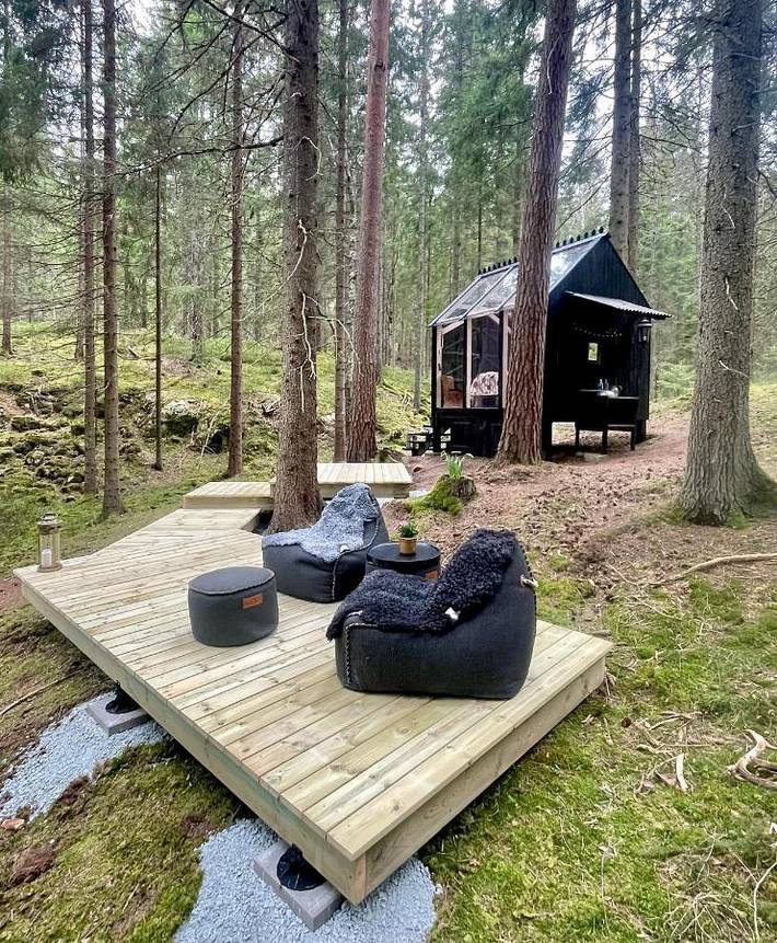 Bungalow für 2 Personen, mit Terrasse und Ausblick sowie Sauna, mit Haustier in Schweden - 3