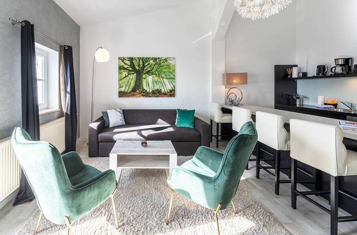 Ferienwohnung für 4 Personen, mit Balkon und Sauna sowie Seeblick