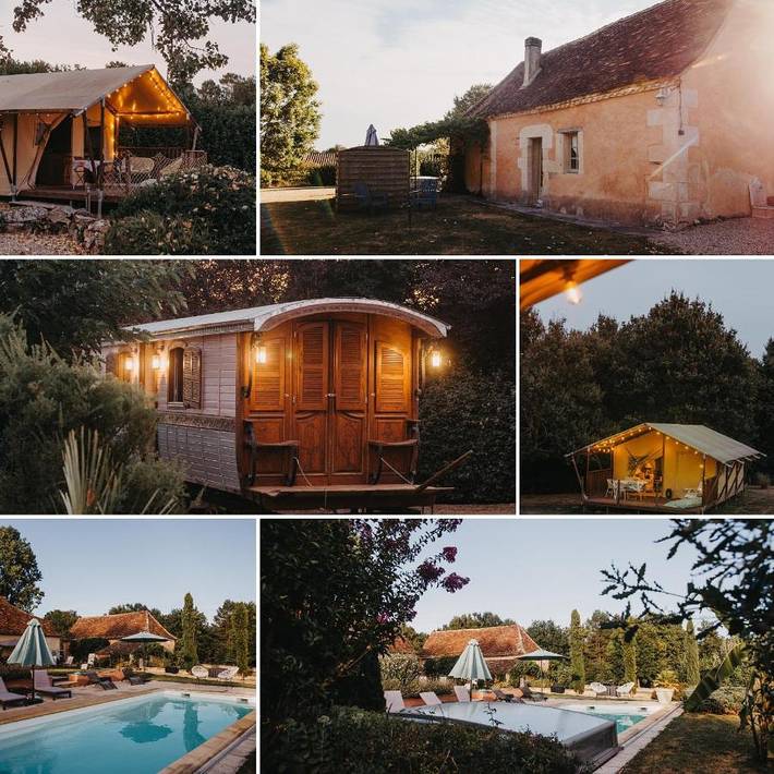Maison de campagne pour 5 personnes, avec Terrasse ainsi que Jardin et Piscine à Saint-Sauveur (Dordogne)