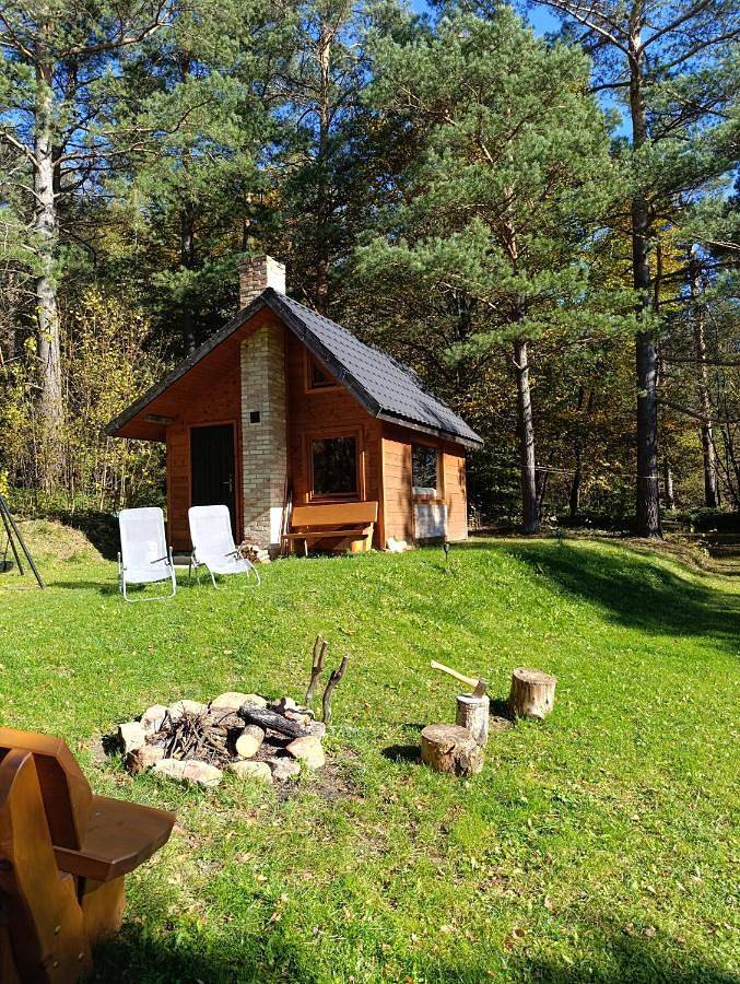 Survivalowa chata w lesie in Karpaty (Polska)