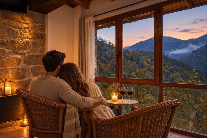 Casa rural 'El Carbayu, bubbelbad en uitzicht' met bergzicht, terras en wifi in Proaza, Cantabrisch Gebergte