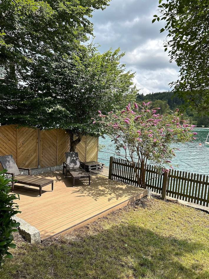 Ferienwohnung für 4 Personen, mit Balkon und Garten sowie Ausblick und Seeblick in Krün