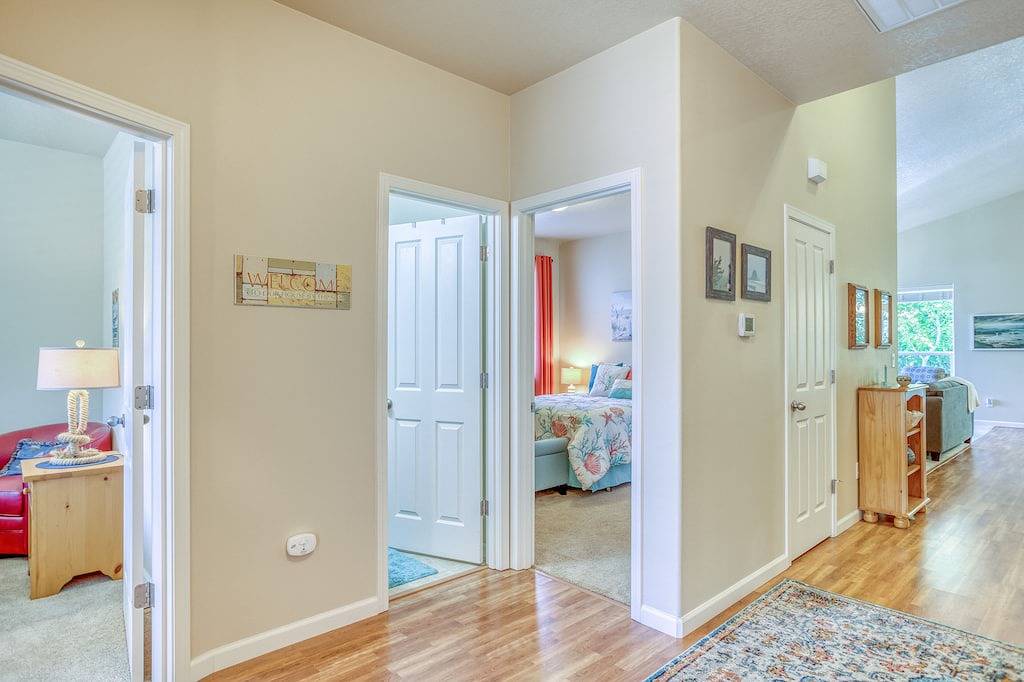 Warm, Modern Single-Level Home Overlooking Netarts Bay Has Ocean Peek and More! in Netarts, Tillamook County