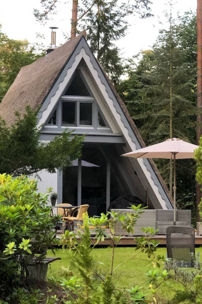 Reetdach Ferienhaus am Lübbesee Sauna Bootsteg neu in Milmersdorf, Barnimerland Region