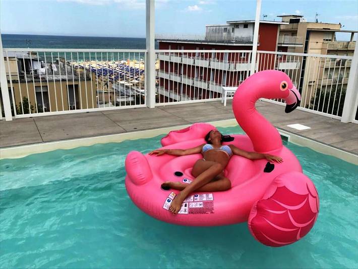 Loft per 6 persone, con Balcone e Terrazza nonché Piscina e Panorama a Rimini