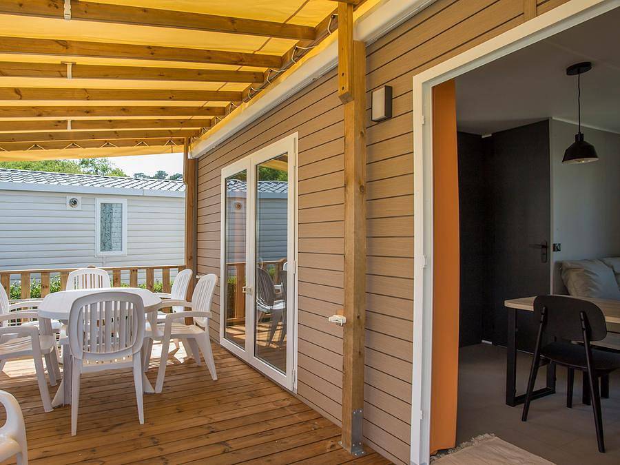 Camping La Trévillière - Stacaravan 6 personen - Caraibes - 2 slaapkamers - Tv in Bretignolles-sur-Mer, Loiredal