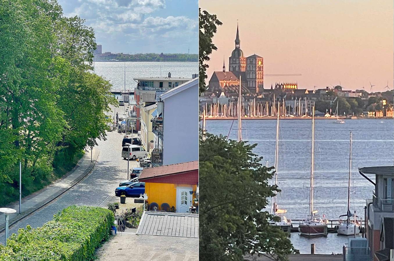 Ganze Wohnung, Ferienwohnung 'Hafenblick' mit Meerblick, Wi-Fi und Kamin und Dg-Terrasse mit Abendsonne in Altefähr, Stralsund Umland