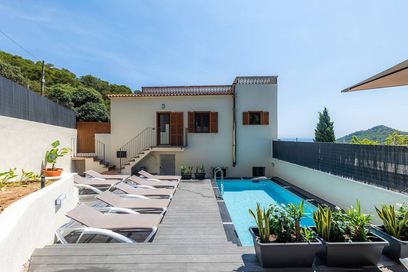 Casa de vacaciones Sestel con vistas al mar, piscina, balcón, jardín y terraza in Capdepera, Mallorca Este