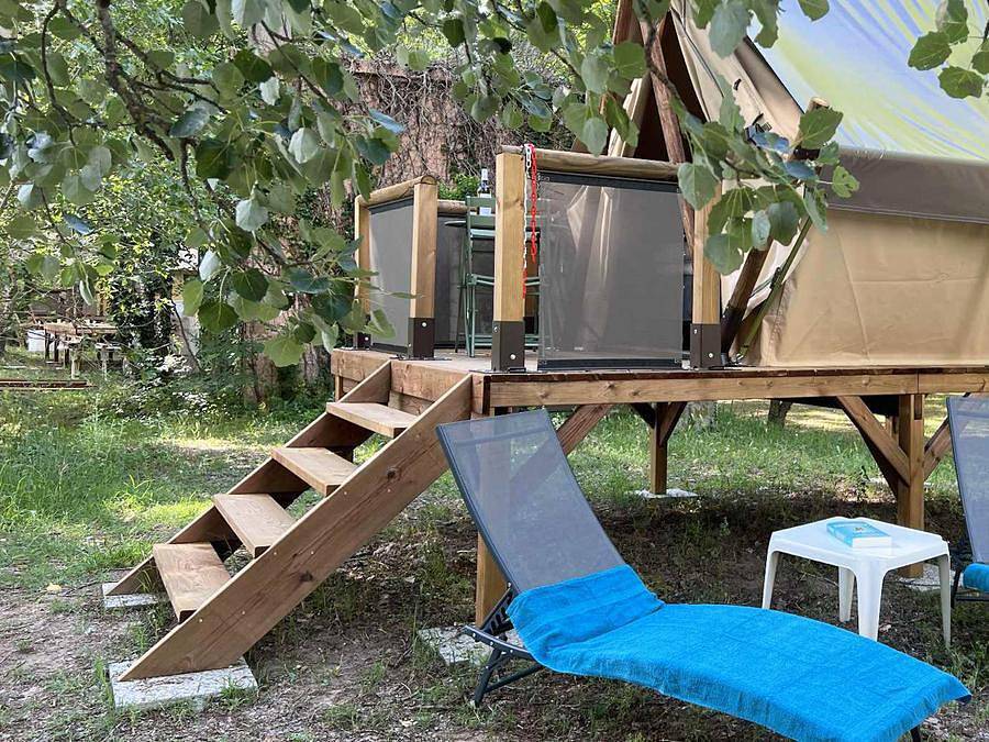 Camping Le Peyrolais - Safarizelt 2 personen - Zelt Moorea in Saint-Julien-de-Peyrolas, Nimes und Umgebung