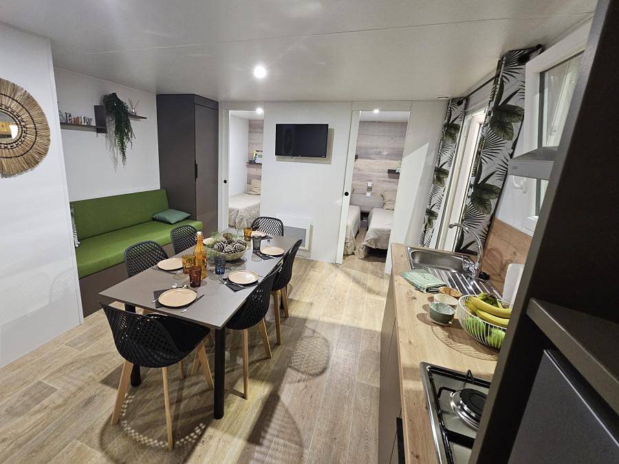Camping Sites et Paysages - Les Pinèdes  - Mobilhome 6 personas - Nuevo Cottage Cottage Privilège Oasis 3 dormitorios in La Colle-sur-Loup, Costa mediterránea (Francia)