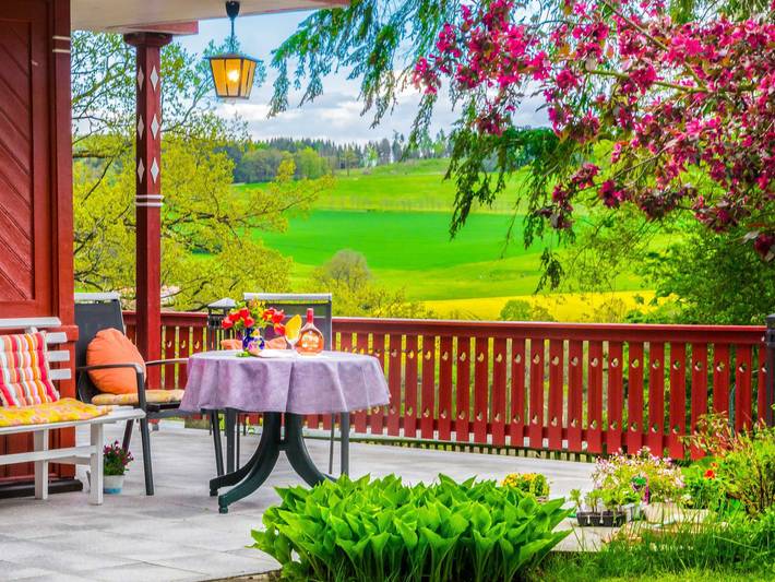 Ferienwohnung für 3 Personen, mit Terrasse und Garten sowie Ausblick im Vogtland