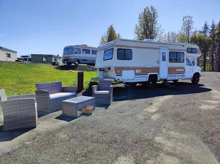 Camping für 9 Personen, mit Ausblick in Island