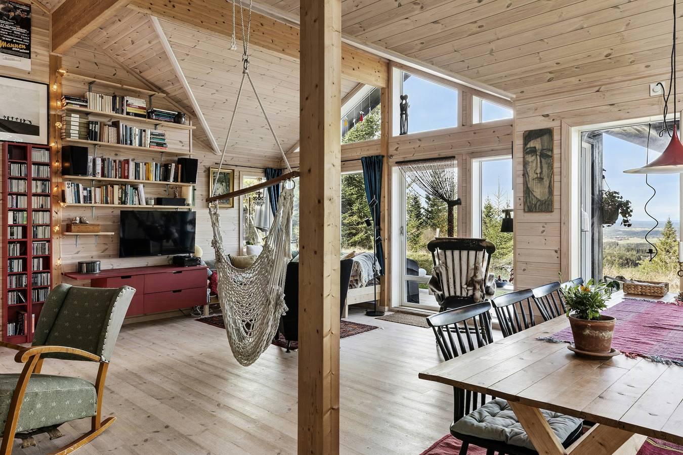 Familienhütte mit Blick auf Hadeland in Lunner