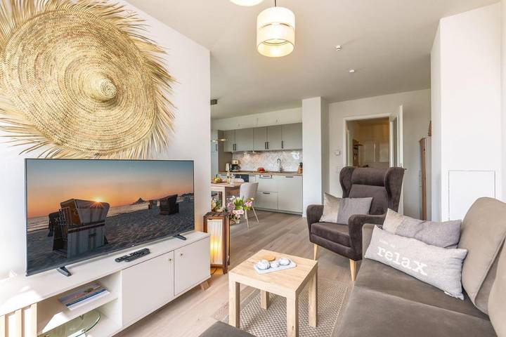 Ferienwohnung für 4 Personen, mit Balkon und Sauna sowie Seeblick