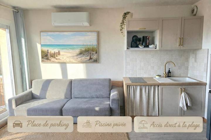 Appartement de vacances pour 3 personnes, avec vue ainsi que piscine et balcon