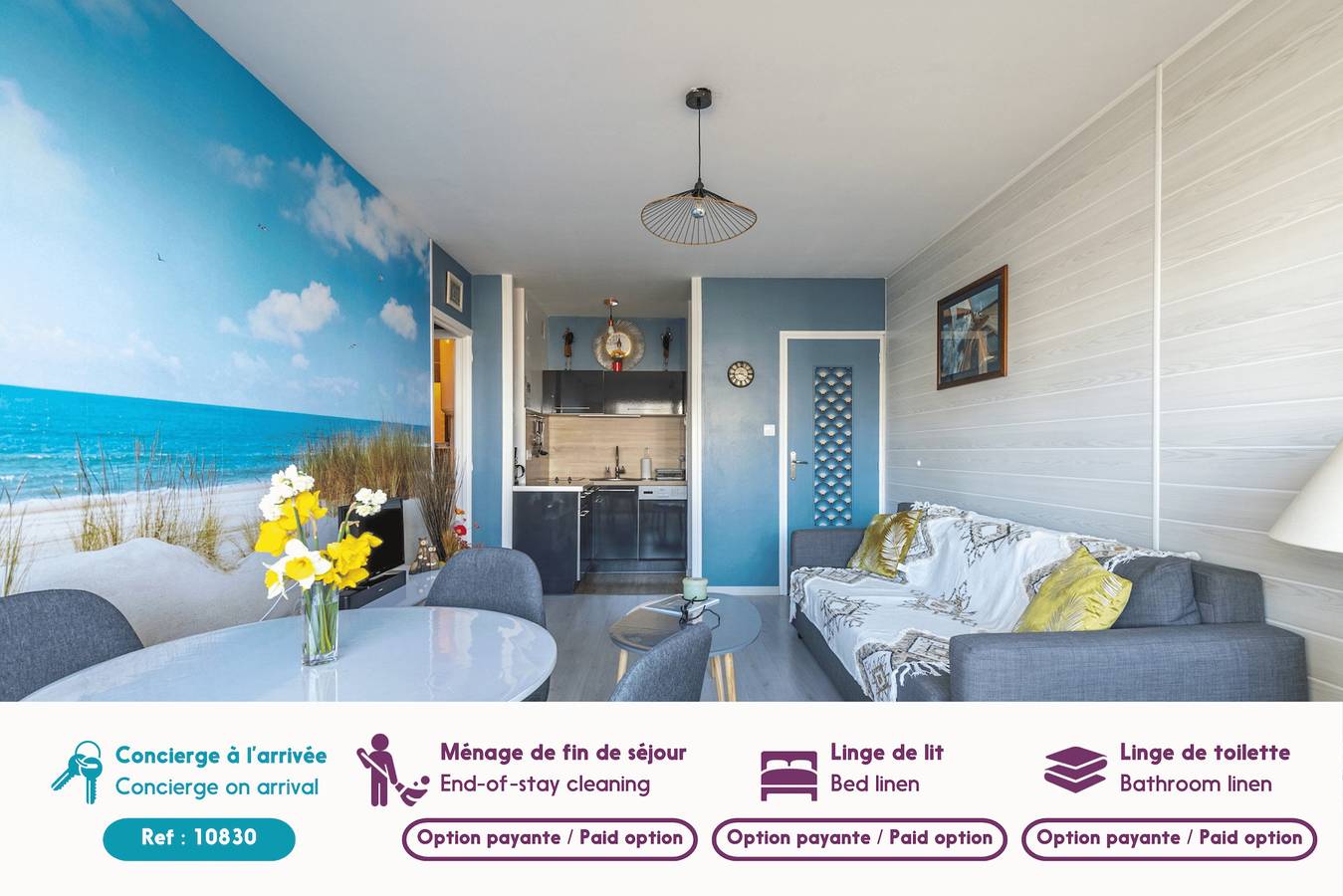 Entire apartment, Magnificent ocean views - Flat for 2 in Saint-Hilaire-de-Riez, Vendée