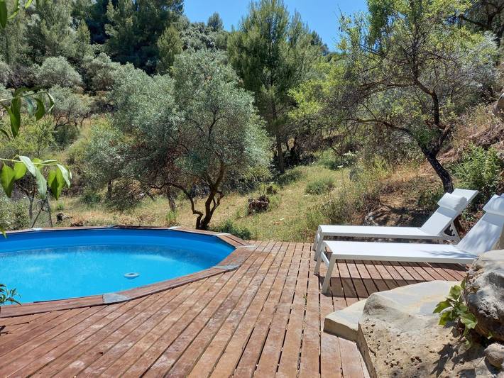 Cabaña Entre Olivos: vistas a la montaña, piscina privada y terraza exclusiva in Monda, Sierra de las Nieves