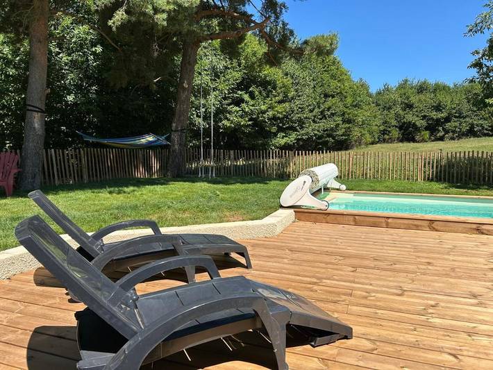 Maison de vacances pour 4 personnes, avec Terrasse et Jardin ainsi que Piscine et Vue