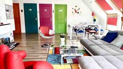 Gîte pour 4 personnes, avec balcon et vue à Duclair