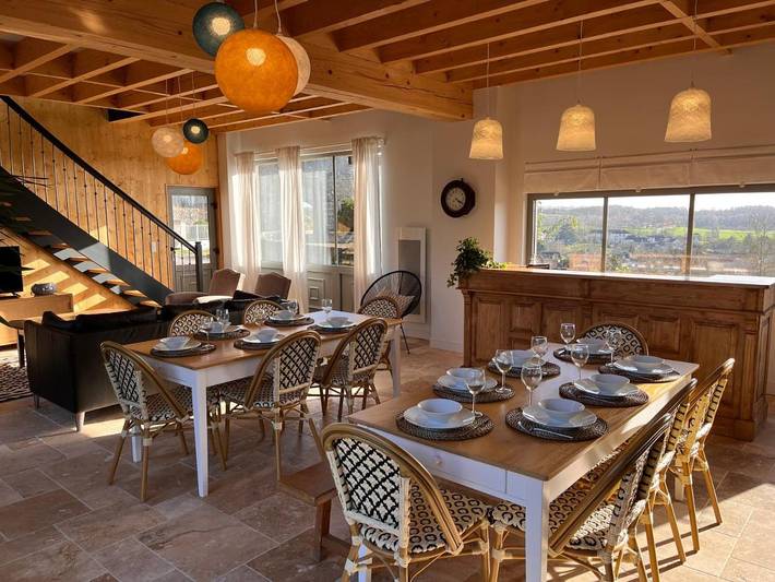 Maison d’hôte pour 12 personnes, avec terrasse et piscine ainsi que jardin et vue à Le Grand-Pressigny