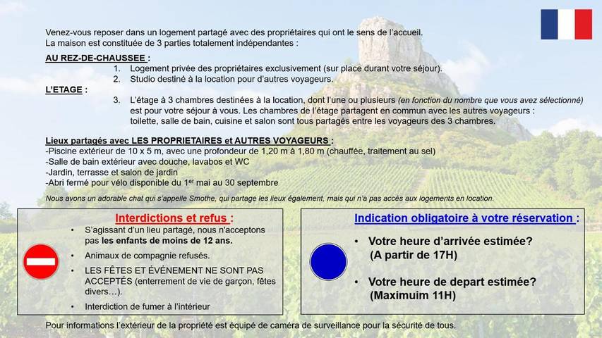Gîte pour 2 personnes, avec jardin ainsi que piscine et balcon dans Grièges - 3