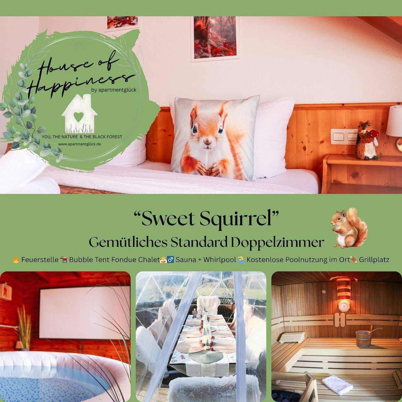 Sweet Squirrel - Doppelzimmer für 2 Personen mit Weitsicht und Sonnenbalkon in Schluchsee, Südschwarzwald