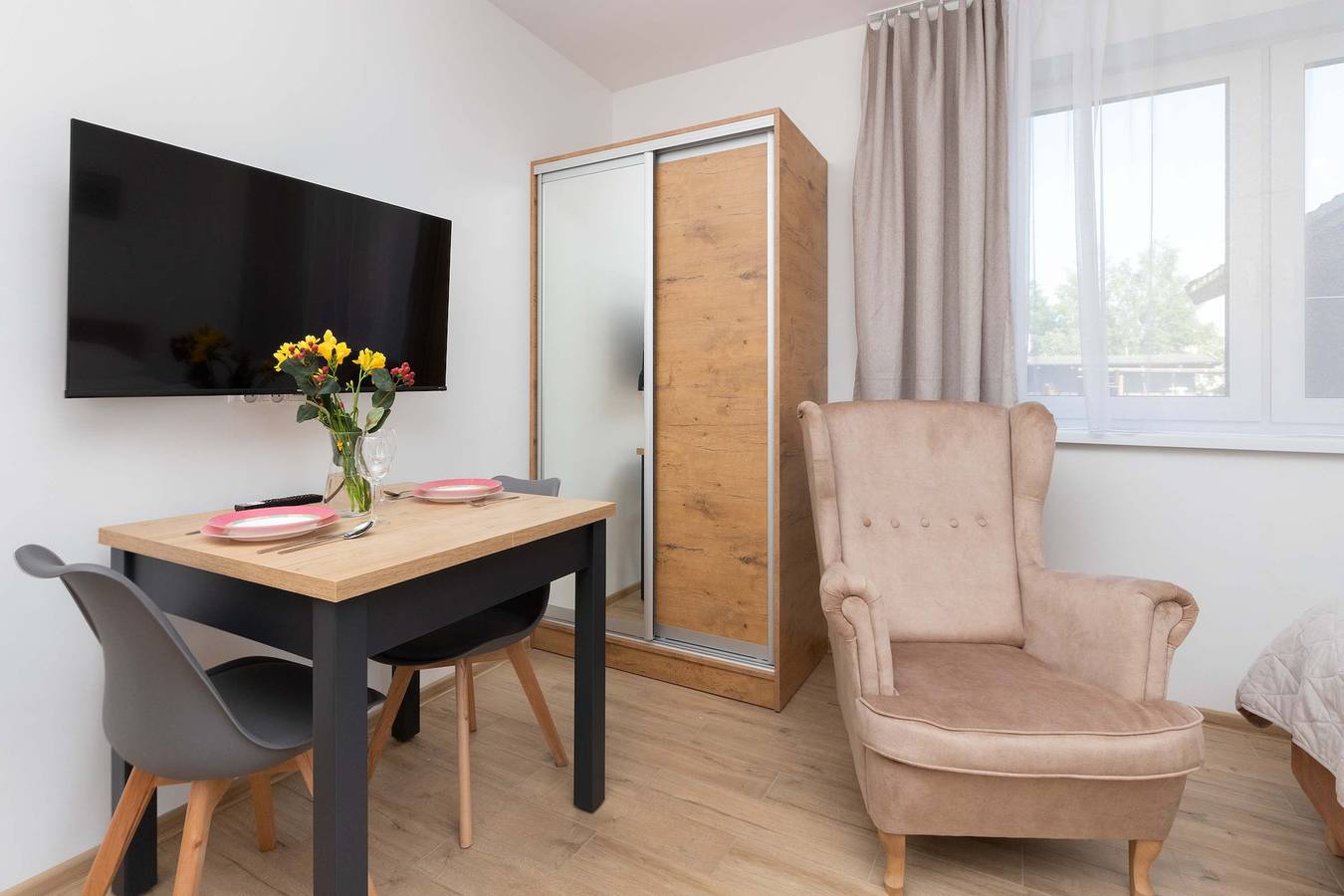 Całe studio, Studio dla 2 osób z balkon/ taras in Chłapowo, Władysławowo