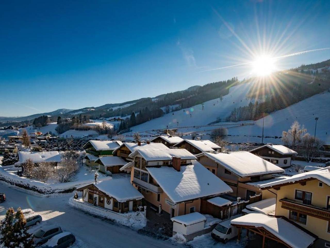 Golf- und Skipension Krug - Doppelzimmer mit Dusche, Bad, Wc - Üf in Haus, Schladming-Dachstein
