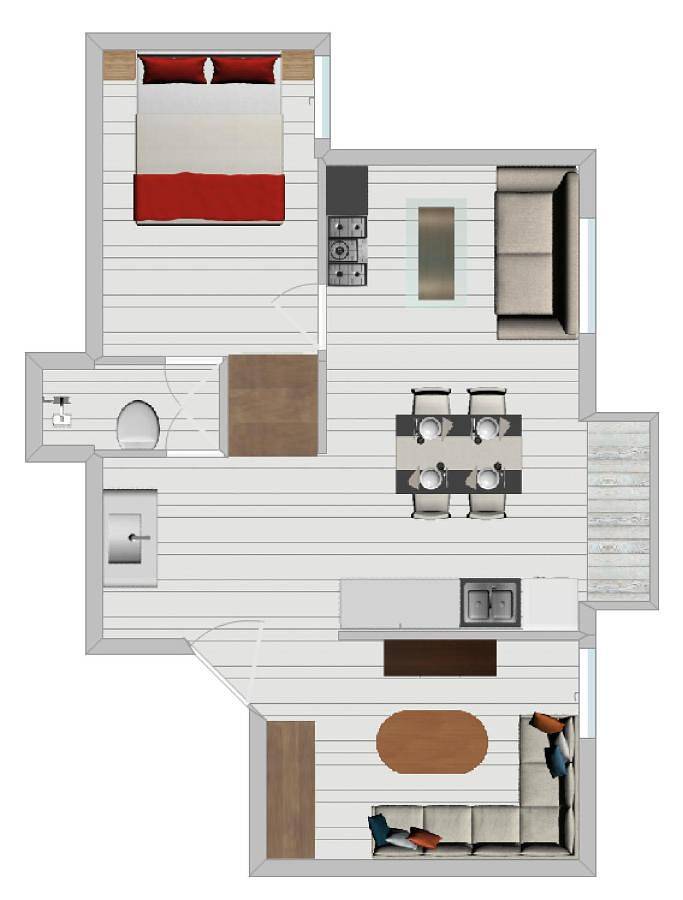 Appartement de vacances pour 4 personnes, avec jacuzzi et balcon, adapté aux familles