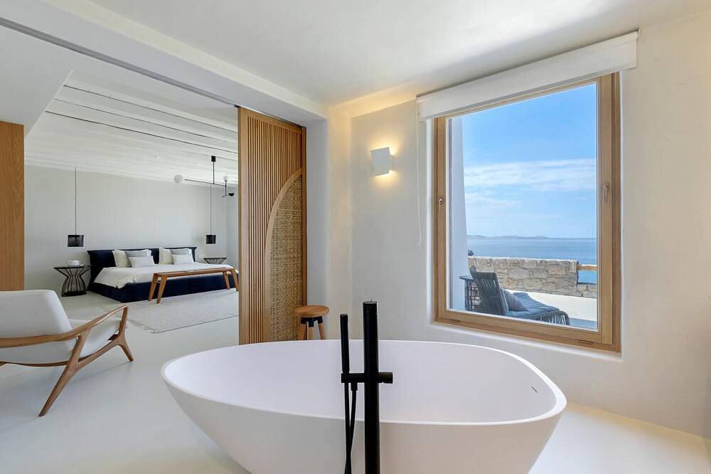 An Elevated Haven with Captivating Views of the Aegean in Agios Stefanos, Mykonos