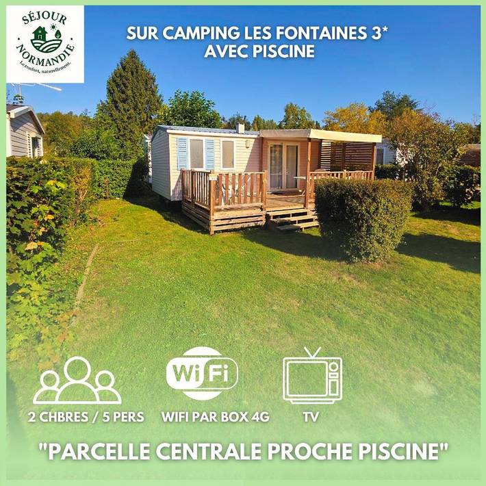 Camping pour 5 personnes, avec piscine et jardin