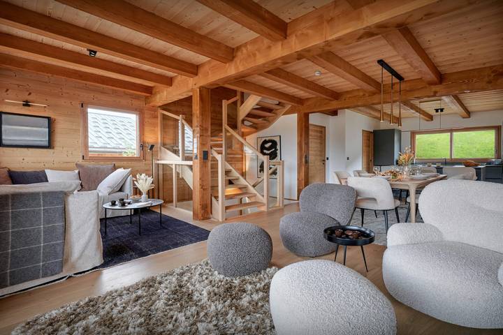 Chalet pour 8 personnes, avec terrasse et vue, adapté aux familles à Manigod - 3