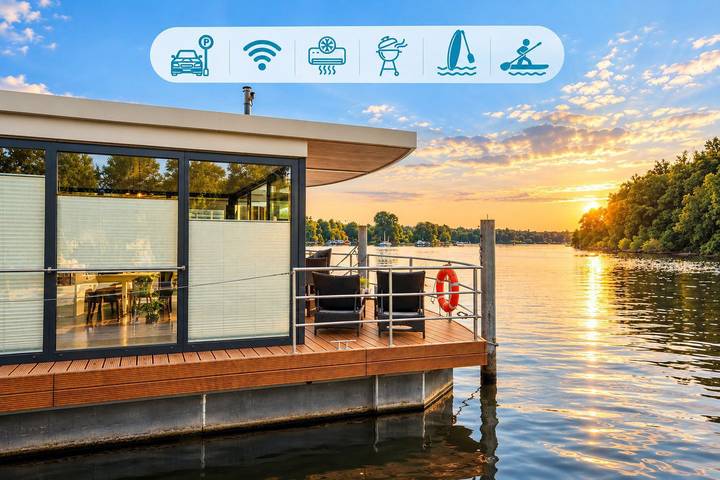 Ferienhaus für 4 Personen, mit Terrasse und Seeblick sowie Ausblick in Charlottenburg Berlin