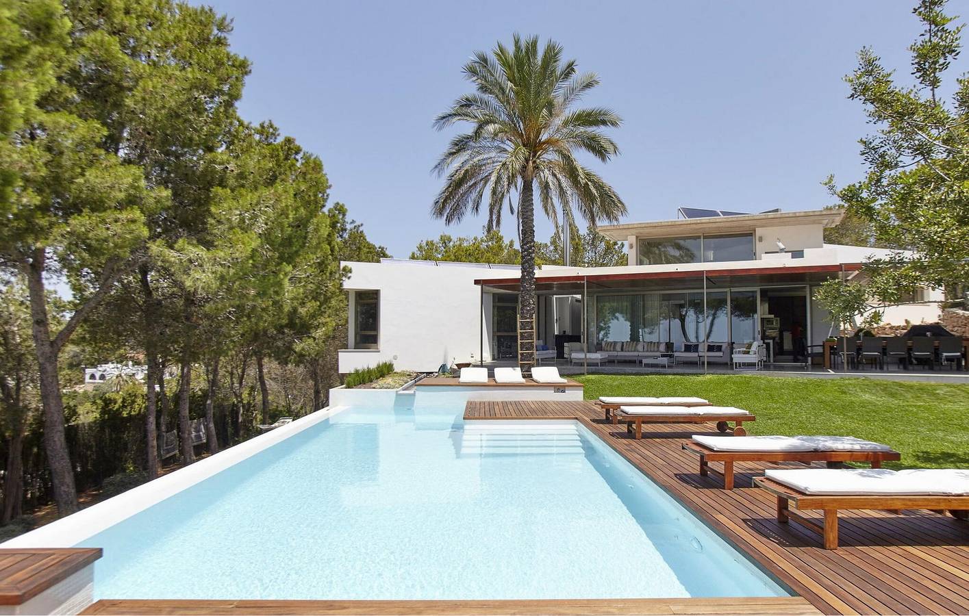 Apartment mit Meerblick, Garage, Pool und AC - 2,5 km zum Strand von s'Arenal in Cala Saladeta, Sant Antoni de Portmany