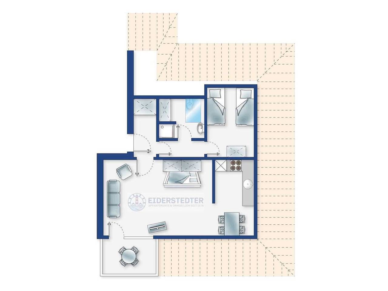 Ganze Ferienwohnung, Wohnung 4 Blessing (Id 467) - Wohnung 4 Blessing (Id 467) in St. Peter-Bad, St. Peter-Ording