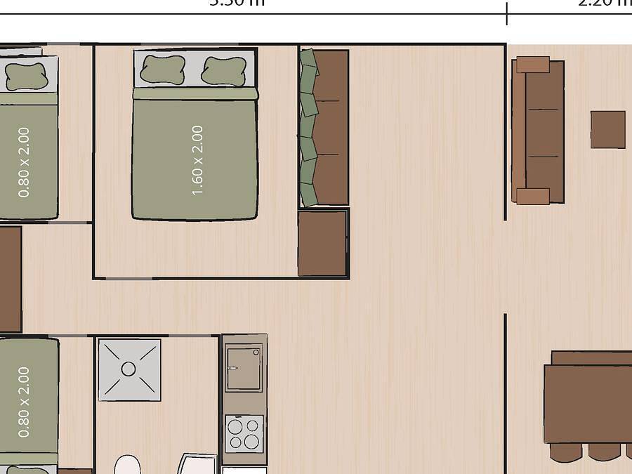 Camping Polari - Safarizelt 5 personen - Safarizelt + Sanitär + Klima (6P) in Rovinj Riviera, Rovinj